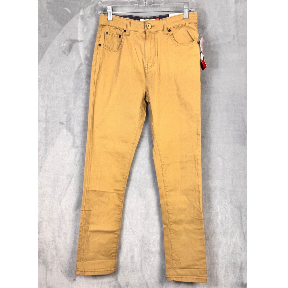 NWT Lucky Brand Skinny Stretch Pants Boy 16 Kelp Tan Chino Boys Adjustable Waist